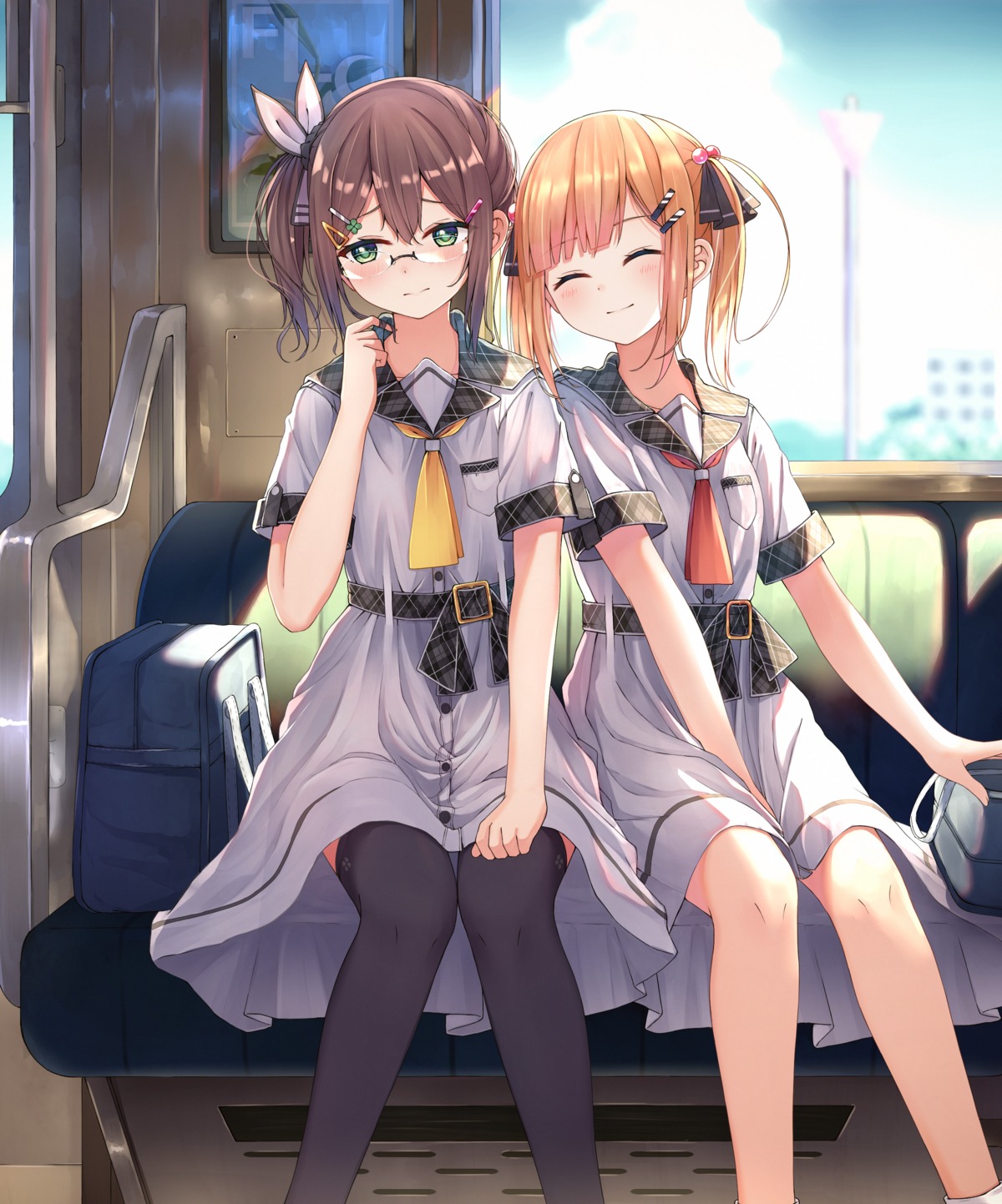 Enuni Artist Revision Megane Seifuku Skirt Lift Thighhighs Yuri